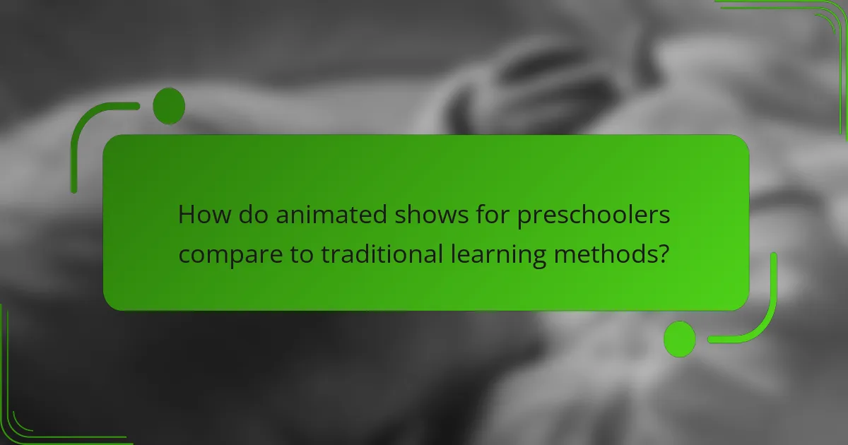 How do animated shows for preschoolers compare to traditional learning methods?