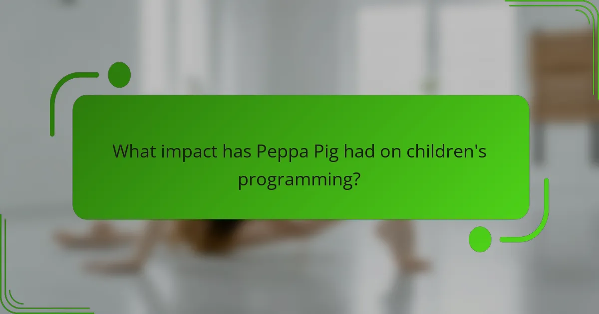 What impact has Peppa Pig had on children's programming?